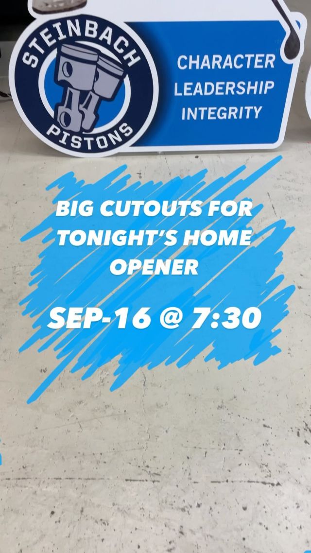 Let’s goooooooo!!! The Pistons open up the regular season at home tonight. 

Their already stellar game day experience is amping up with these life-size cutouts we made for around the rink.

#mjhl #steinbachpistons #steinbach #signmaker #signdesign #cncrouter #letsbuildyourbrand
